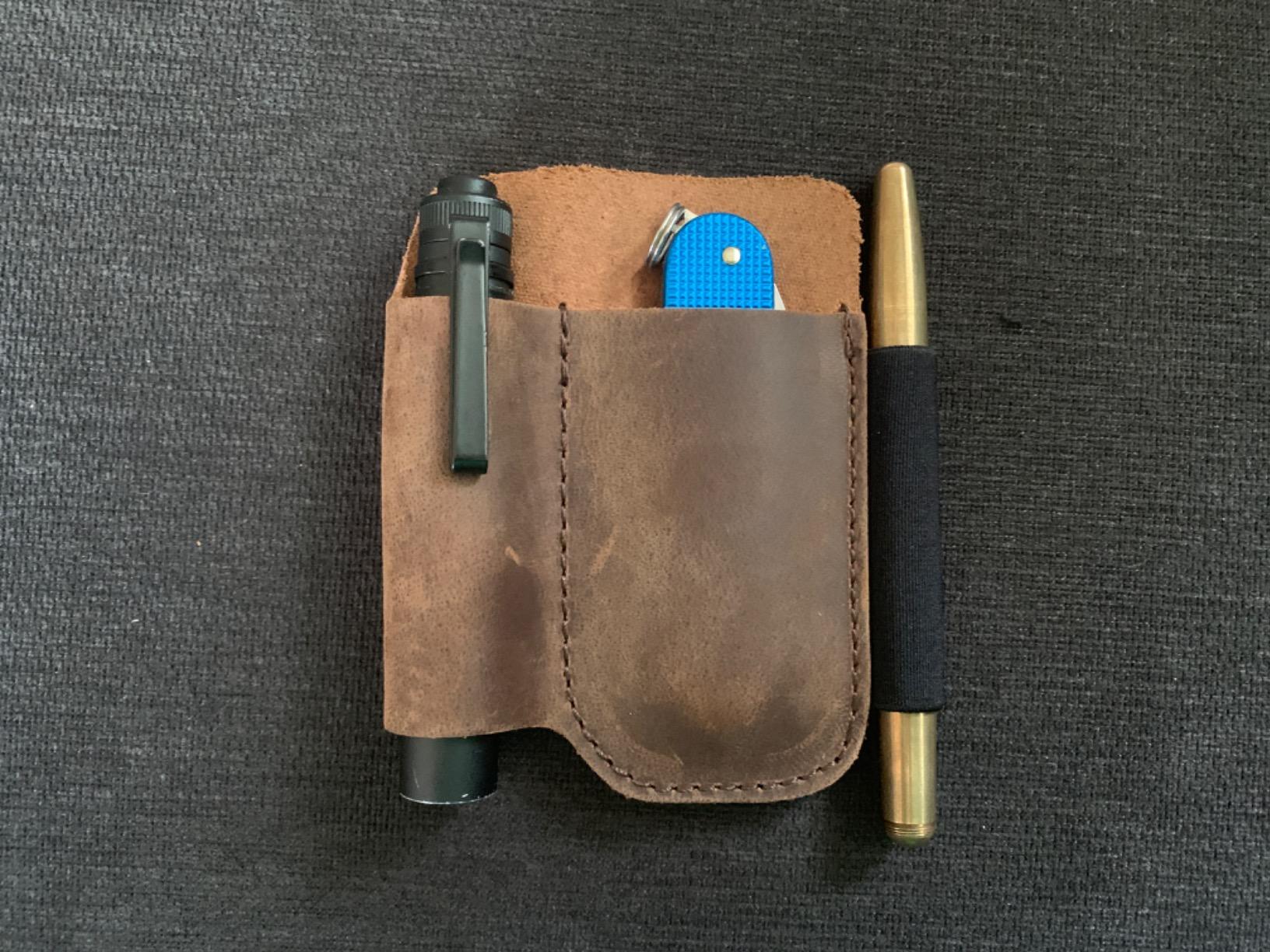 everyday carry leather pouch